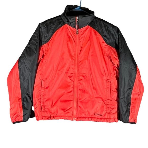 L.L. Bean Jackets & Blazers - L.L. Bean PrimaLoft Packaway Puffer Jacket Orange/Black Women‎ Size Medium